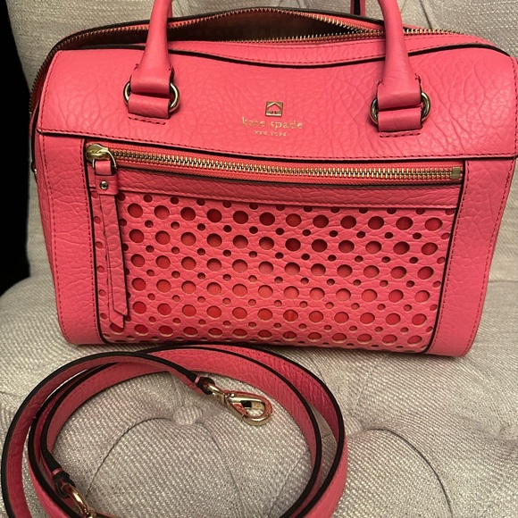 NWOT Kate Spade Coral Satchel with Perforated Design - Picture 12 of 13